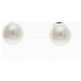Pendientes de botón de perlas Akoya Mikimoto Dorado
