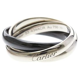 Cartier Trinity Ring in White Gold and Ceramic Black Silvery