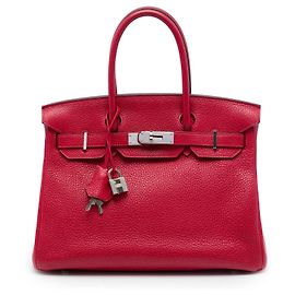 Hermès Red Clemence Birkin Retourne 30 Rosso