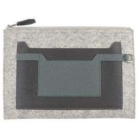 Hermès Gray Epsom and Felt Toodoo 29 Marrone