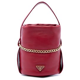 Prada Red Mini Nappa Petit Sac Bucket Bag Rouge
