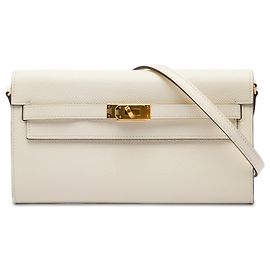 Hermès White Epsom Kelly To Go Wallet White Cream