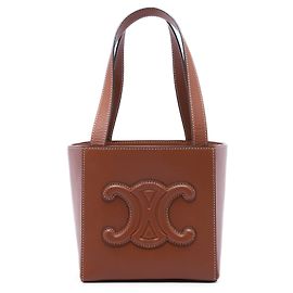 Céline Bolsa Cube em couro de bezerro marrom Cuir Triomphe Celine Marrom
