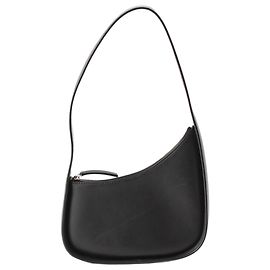 The Row Bolsa de ombro meia lua em couro preto Preto