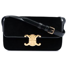 Céline Borsa a tracolla Claude in velluto nero Celine Nero