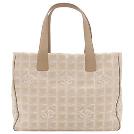 Chanel Beige New Travel Line Nylon Tote Beige