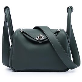Hermès Green Mini Clemence Lindy 20 Verde Verde escuro
