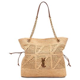 Saint Laurent Beige Raffia Jamie Shopping Tote Beige