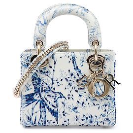 Dior Mini Lady Dior Jardin D Hiver en veau perlé blanc Blanc