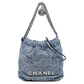 Borsa Chanel Blue Mini Denim Studded 22 Blu Altro