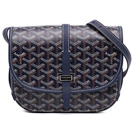 Goyard Blue Goyardine Belvedere PM Bleu Bleu Marine