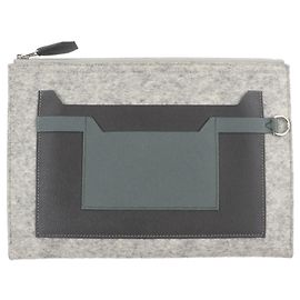 Hermès Gray Epsom and Felt Toodoo 29 Marrone