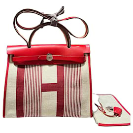 Borsa Hermès Herbag Zip 31 Rosso Beige