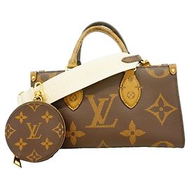 Borsa Louis Vuitton Monogram Giant Reverse OnTheGo EW Marrone