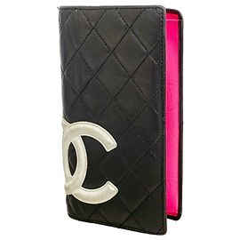 Cartera larga Chanel Cambon de piel de cordero Negro