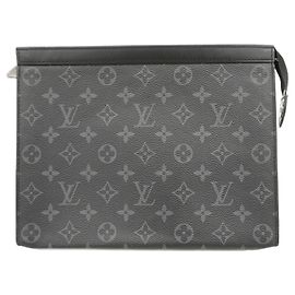 Louis Vuitton Monogram Eclipse Pochette Voyage MM Clutch Bag Noir