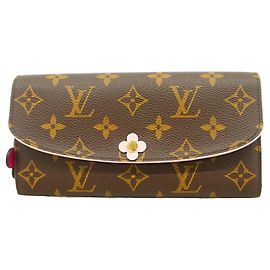 Louis Vuitton Monogram Portefeuille Emilie Long Wallet Marron Rose