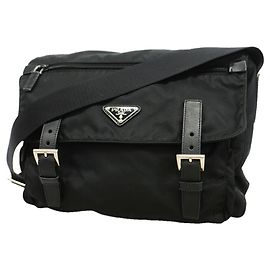 Borsa a tracolla Prada in nylon Tessuto Nero