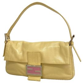Borsa a secchiello in pelle Fendi Mamma Bucket Beige
