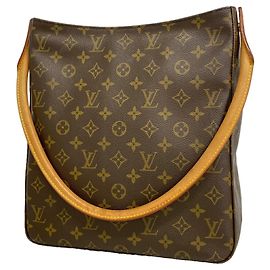 Borsa a tracolla Louis Vuitton Monogram Looping GM Marrone