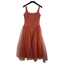Autre Marque Robe midi en tulle orange Lace & Beads Orange