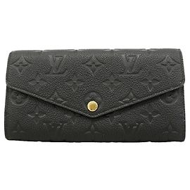 Louis Vuitton Monogram Empreinte Portefeuille Sarah Long Wallet Noir