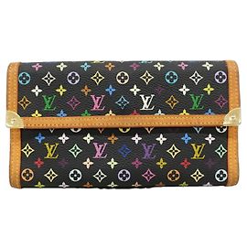 Cartera larga Louis Vuitton Noir Tri-Fold Negro