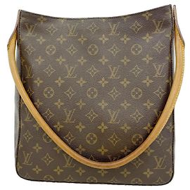 Borsa a tracolla Louis Vuitton Monogram Looping GM Marrone