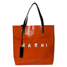 Marni Orange PVC Tote Bag Orange