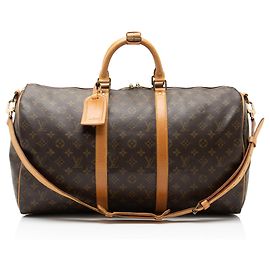 Louis Vuitton Vintage Monogram Canvas Keepall Bandouliere 50 Duffle Marron