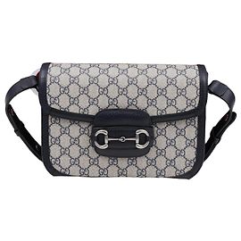 Gucci Borsa a tracolla Horsebit Gg Small Blu Blu
