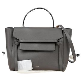 Céline Mini Tote Shoulder Bag com cinto Cinza