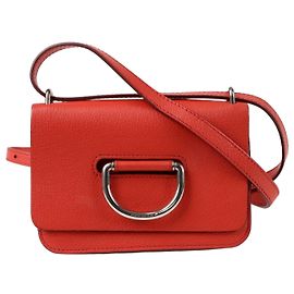 Burberry Borsa a tracolla mini con anello a D Rosso