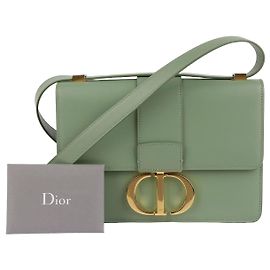 Dior Bolsa de ombro e transversal Montaigne em couro verde Verde