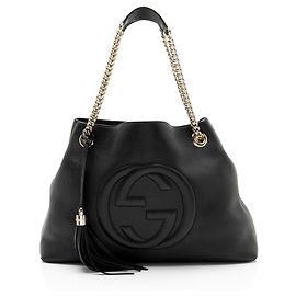 Bolsa de ombro média Soho em couro Gucci Preto