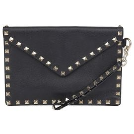 Valentino Garavani Clutch Rockstud Envelope Strap Preto