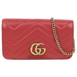 Gucci Borsa a Tracolla Mini GG Marmont Rosso