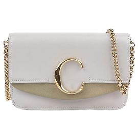 Chloé Bolsa de Ombro e Tiracolo com Corrente Branco
