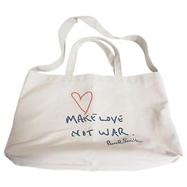 Paul Smith MAKE LOVE NOT WAR Canvas 2way Tote Bag Pink