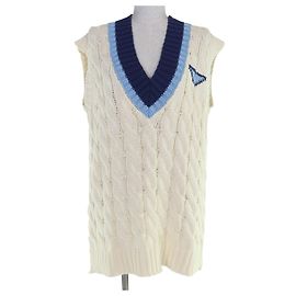 Prada Strickware aus Baumwolle mit Triangle-Logo Andere Roh