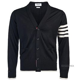 Thom Browne Men's Merino Wool Diagonal Cardigan Black