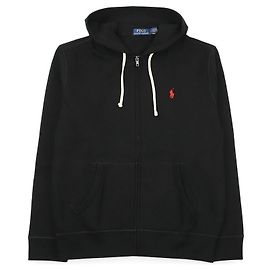 Ralph Lauren Giacca con cappuccio e zip da uomo con Pony ricamato Nero