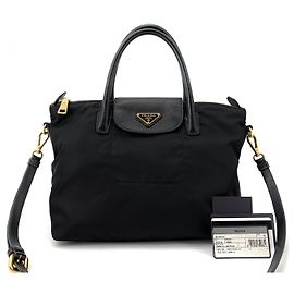 Prada Borsa Tote e a tracolla Pocono nera Nero