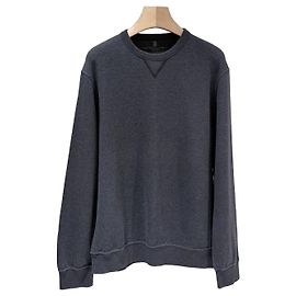 Brunello Cucinelli Sudadera de cuello redondo de algodón gris Grade/XL) Castaño