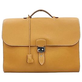 Hermès Depeche Briefcase Sesame Gold Golden