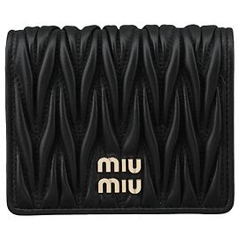 Miu Miu Matelasse Bi-Fold Wallet Black AFPP Black