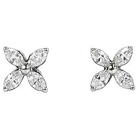 Tiffany & Co Orecchini Victoria Mini Platinum Carat Argento