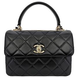 Chanel Trendy CC Small Black Leather Bag Black