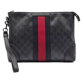 Clutch Gucci Supreme Strap nera Nero