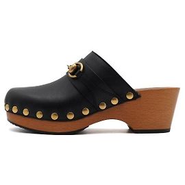 Gucci Mules Sabot Horsebit in vitello nero Nero